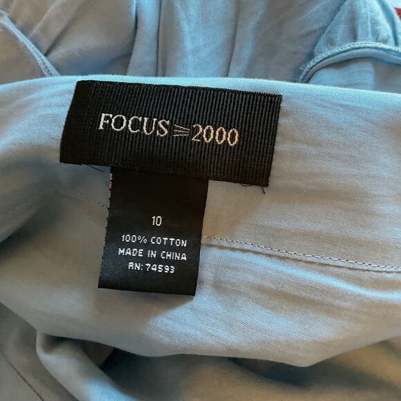 Focus 2000 Blue Full Swing Tiered Lined Beach Boho Party Midi Skirt 10 - Picture 4 of 6